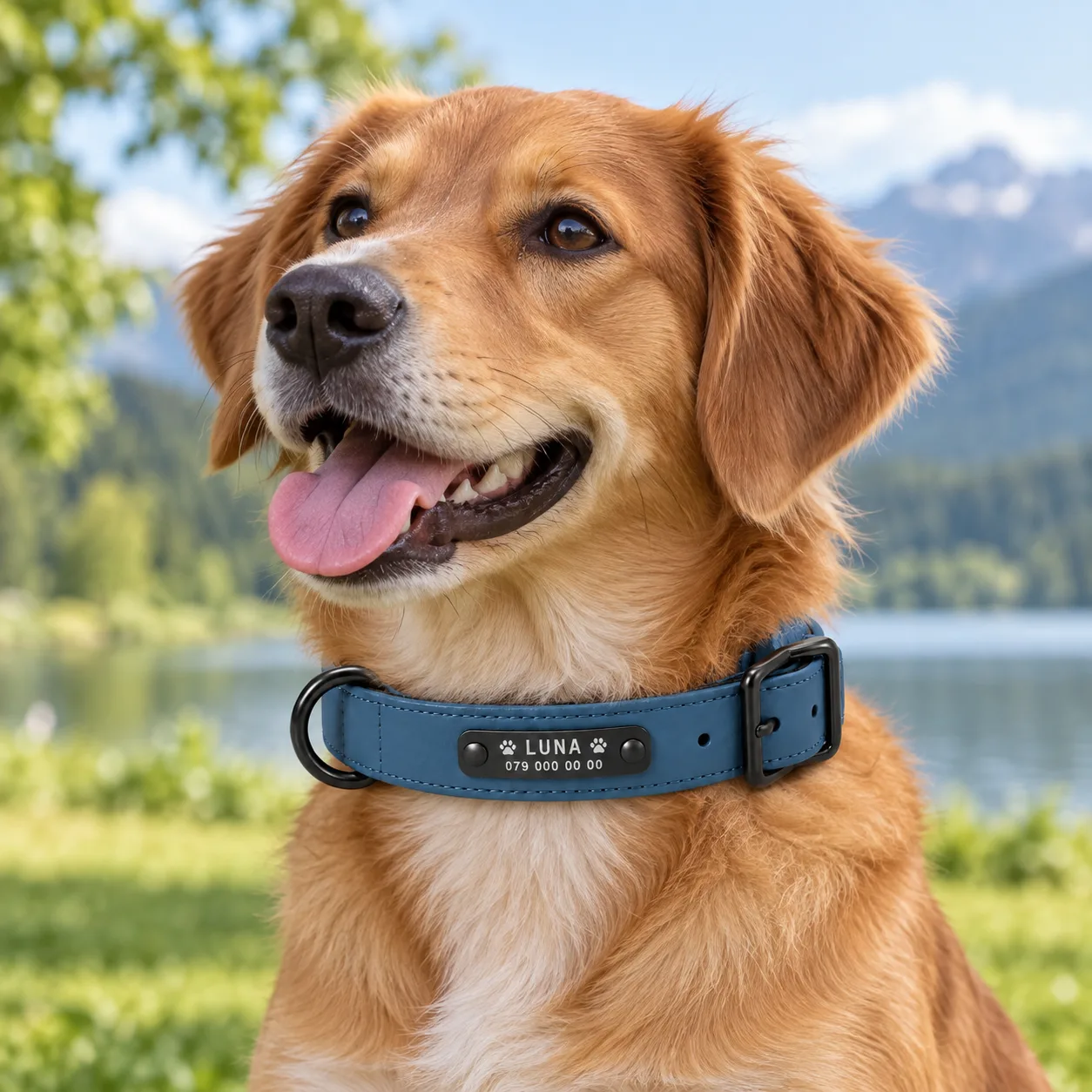 Personalisiertes Hundehalsband am Hund